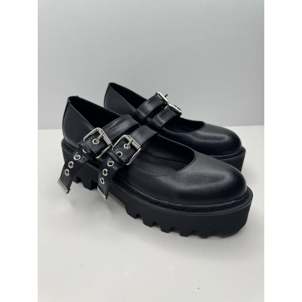 LaModa Dolls Kills Black chunky platform mary janes size 7
